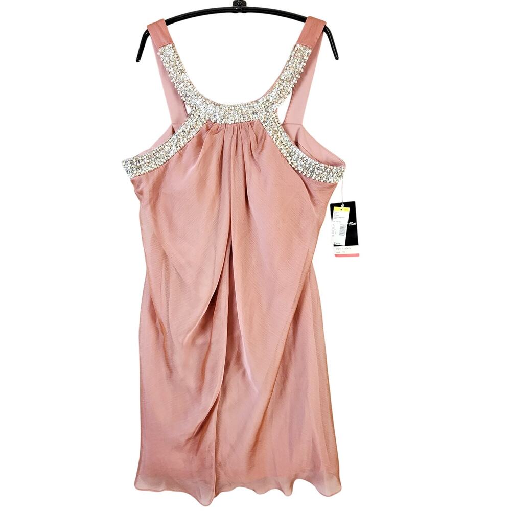 Scarlett Nite Pink Halter Dress Size 16 Rhinestone Formal Evening Prom Gown